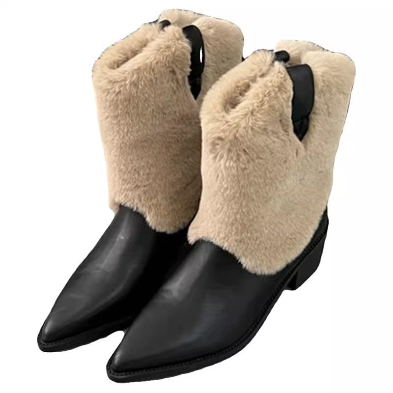 Orthopedic Balance Velvet Thermal Booties - Pointed Toe