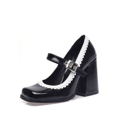 Orthopedic Mary Jane Block Heels – Comfortable Strap Dress Shoes
