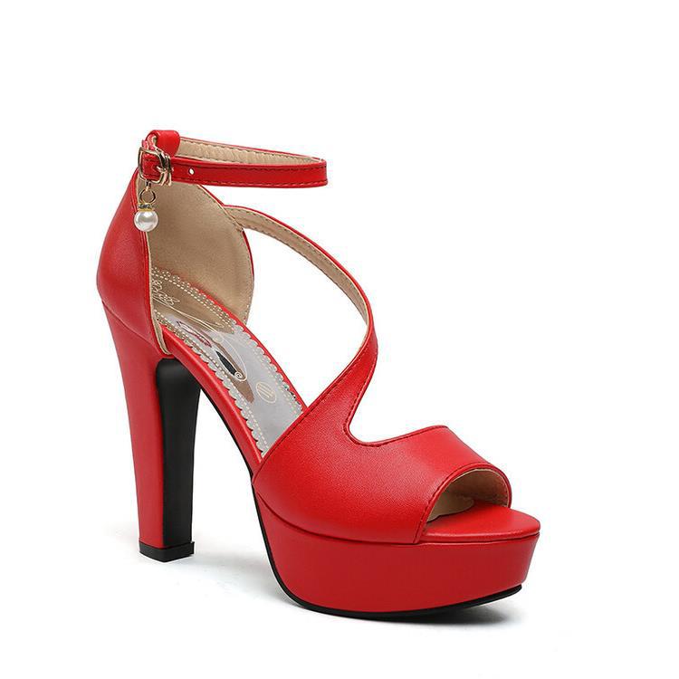 Roselle | Elegant Ankle-Strap Platform Heels with Peep-Toe Design