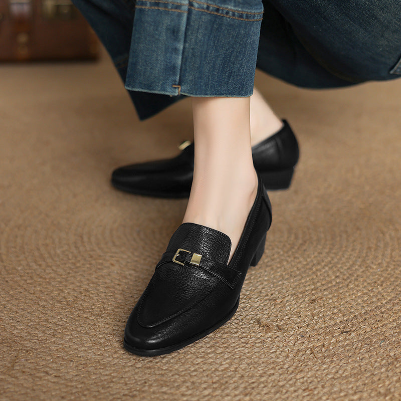 Orthopedic Balance Leather Loafers - Low Heel Comfort