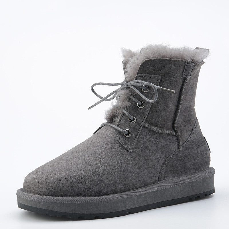 Alina | Fur-Lined Suede Lace-Up Winter Boots