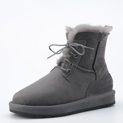 Alina | Fur-Lined Suede Lace-Up Winter Boots