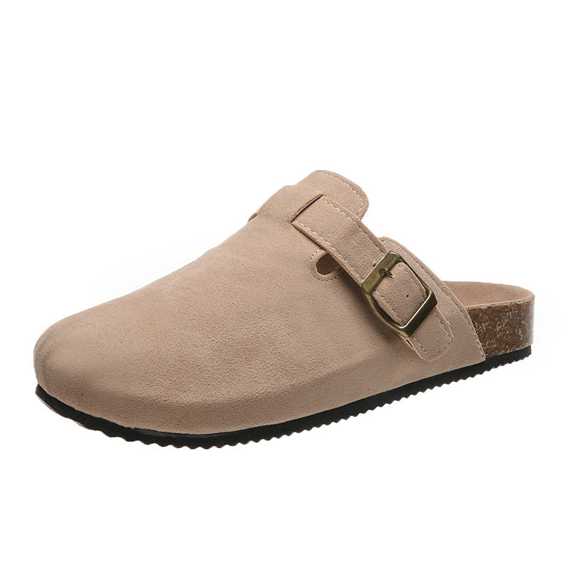 Orthopedic Balance Women’s Suede Clog Sandals – Adjustable Buckle Comfort Slides