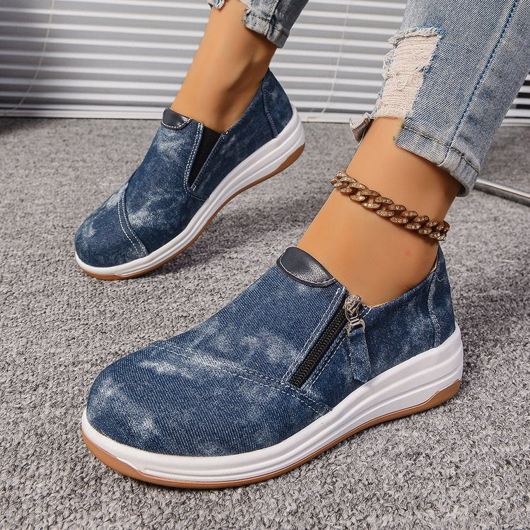 Orthopedic Balance Denim Slip-On Sneakers – Lightweight Casual Walking Shoes