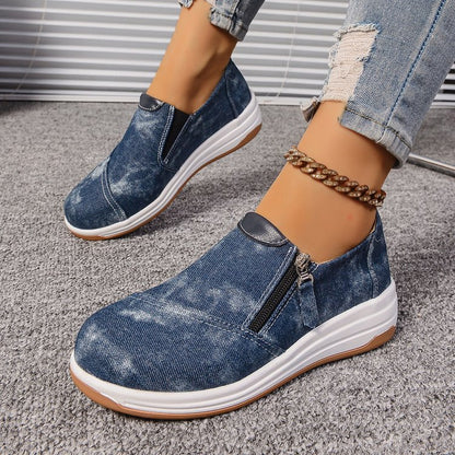 Orthopedic Balance Denim Slip-On Sneakers – Lightweight Casual Walking Shoes
