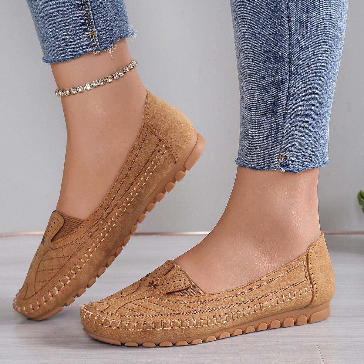 Orthopedic Balance Comfort Stitch Slip-On Loafers – Lightweight Everyday Walking Shoes