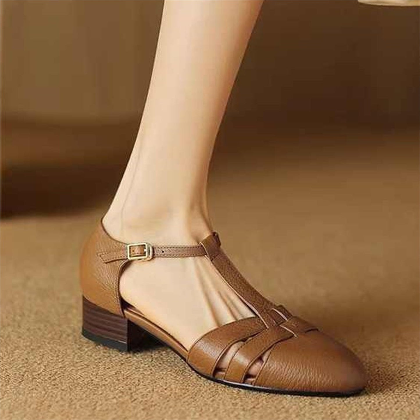 Orthopedic Balance Retro Leather Sandals - Soft Comfort