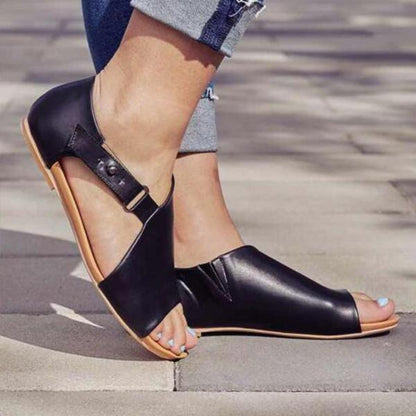 Reese | Women’s Orthopedic Open-Toe Leather Sandals with Adjustable Strap