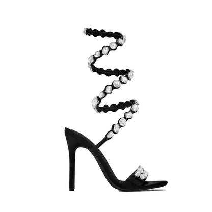 Ursella | Women’s Orthopedic Rhinestone Wraparound Stiletto Sandals