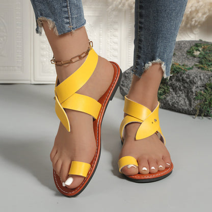 Orthopedic Balance | Cross Strap Toe Ring Flat Sandals