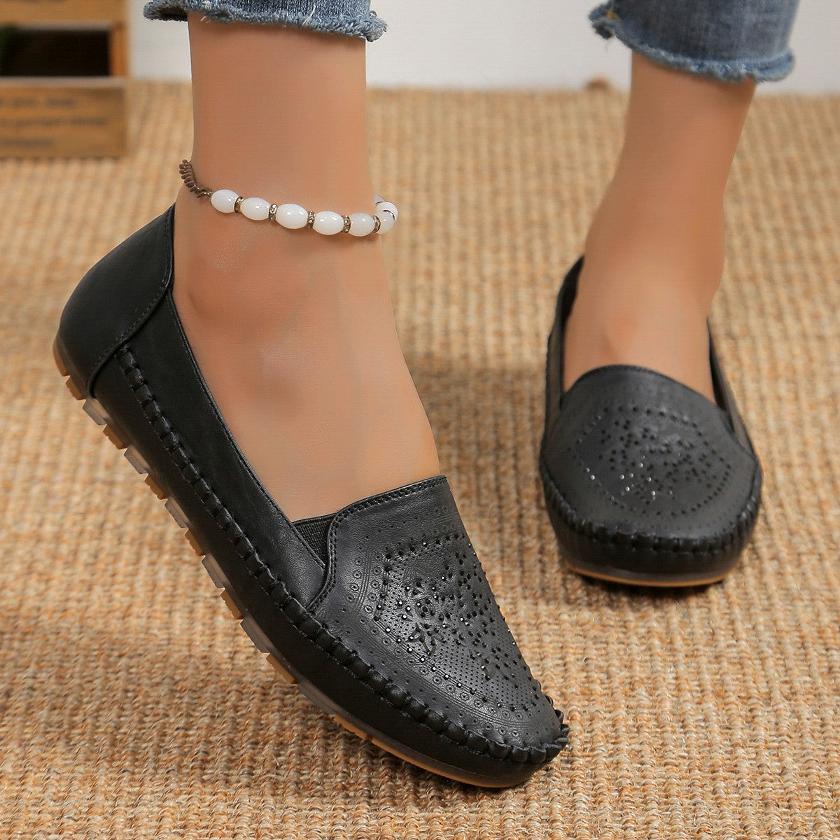 Orthopedic Balance Casual Gommino Handmade Shoes In Solid Color