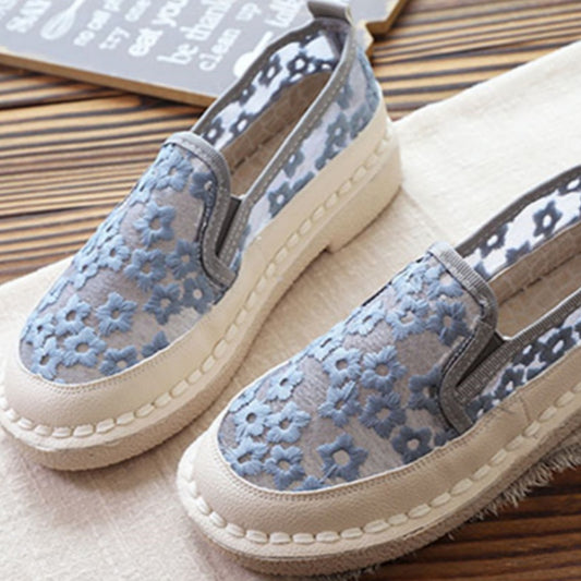 Orthopedic Balance | Embroidered Slip-On Platform Espadrille Shoes