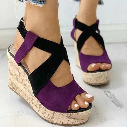 Zelina | Women’s Orthopedic Colorblock Espadrille Wedge Sandals