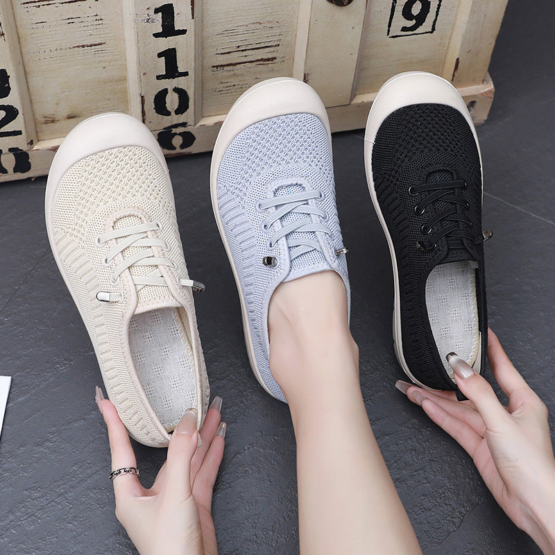 Orthopedic Balance Women’s Knit Lace-Up Sneakers – Lightweight Breathable Comfort Shoes