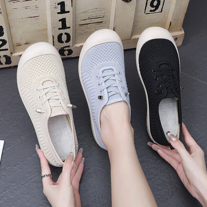 Orthopedic Balance Women’s Knit Lace-Up Sneakers – Lightweight Breathable Comfort Shoes