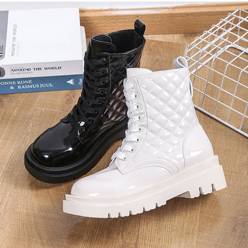Orthopedic Balance Quilted Platform Boots - Thick Heel