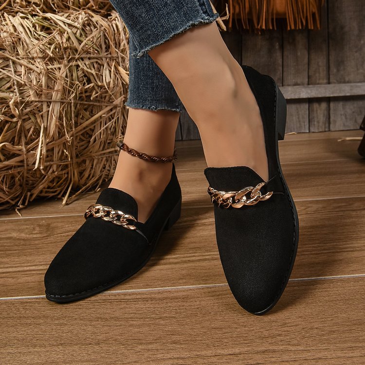 Orthopedic Balance Pointed Toe Chunky Heel Shoes - Comfort