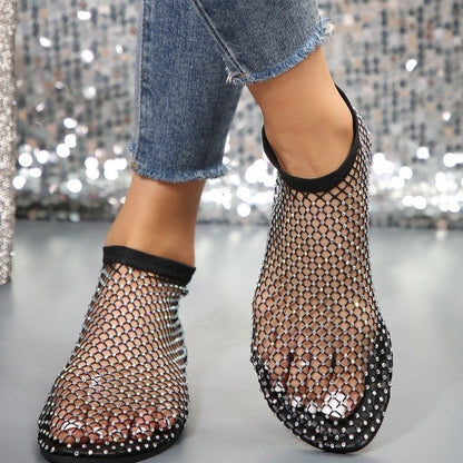 Orthopedic Balance Hollow Flat Sandals With Rhinestones - Summer Fashion