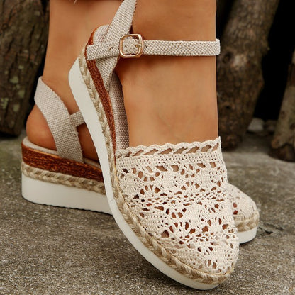 Orthopedic Balance | Crochet Slingback Espadrille Platform Sandals