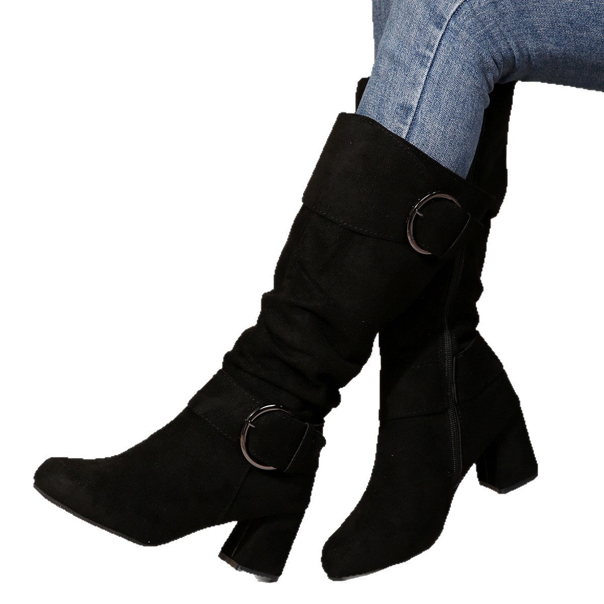 Orthopedic Balance Beltbuckle Boots - Chunky Heel Comfort