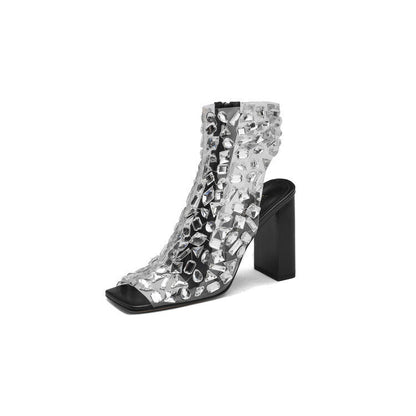 Orthopedic Balance Plus Size Rhinestone High Heel Boots