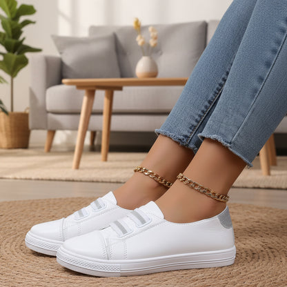 Orthopedic Balance Women’s White Velcro Sneakers – Lightweight Casual Comfort Shoes