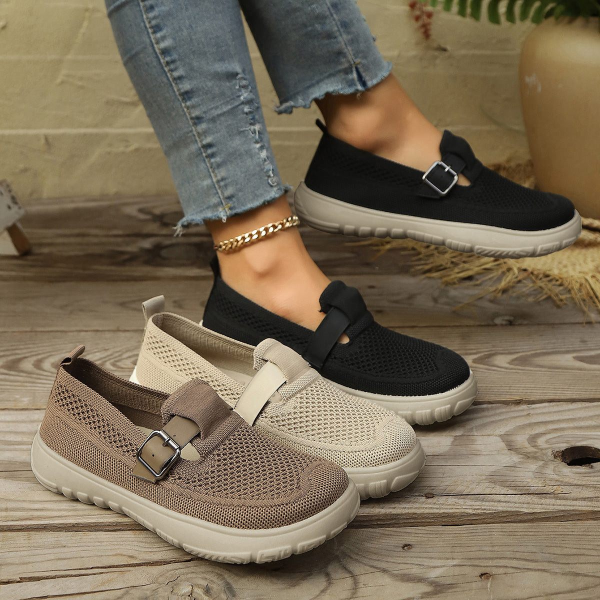 Orthopedic Balance | Breathable Knit Slip-On Loafers