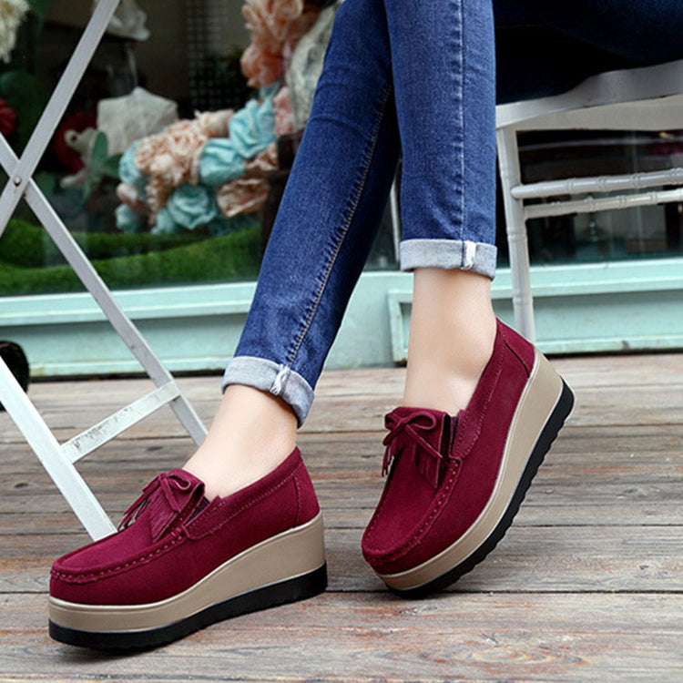 Orthopedic Balance Shoes With Fringe Bow Design - Comfort And Elegance