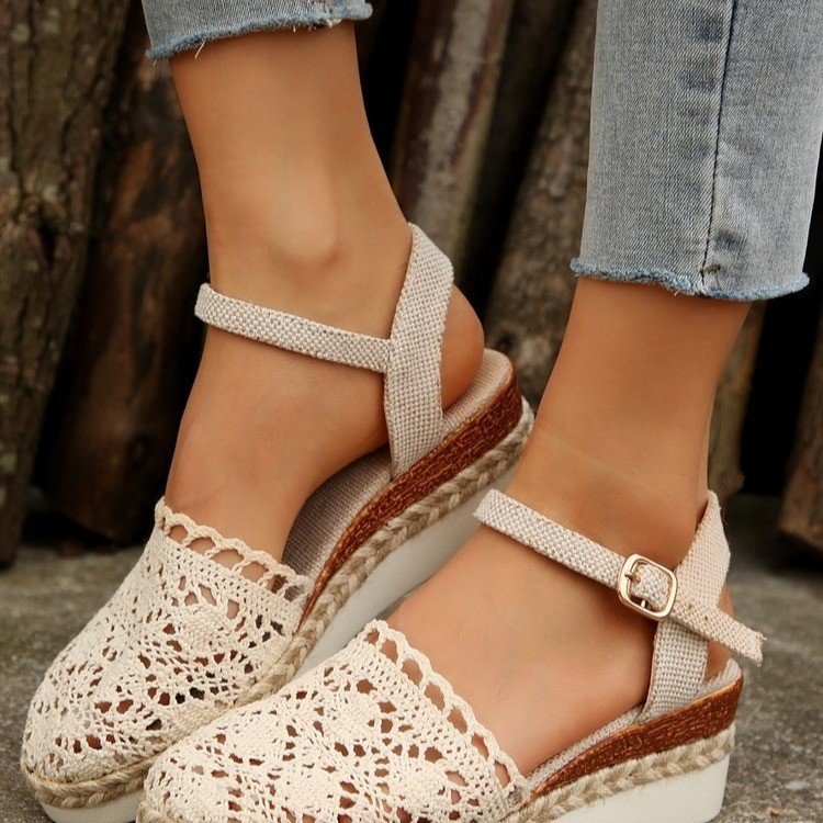 Orthopedic Balance | Crochet Slingback Espadrille Platform Sandals