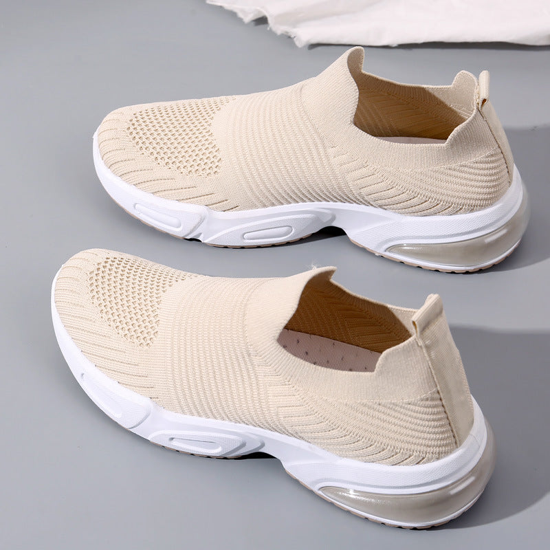 Orthopedic Air Cushion Slip-On Sneakers – Breathable Knit Lightweight Walking Shoes