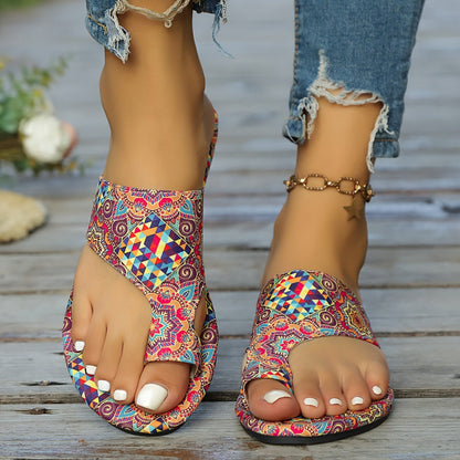 Orthopedic Balance | Bohemian Beaded Toe Ring Flat Sandals