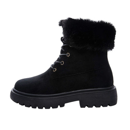 Karina | Foldable Fur Suede Chunky Winter Boots