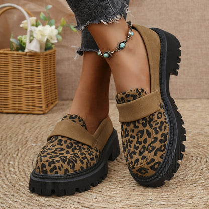 Orthopedic Balance | Leopard Platform Slip-On Loafers