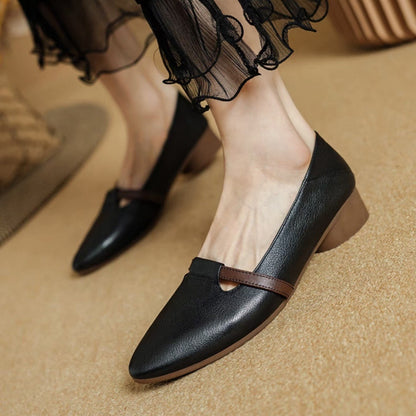 Orthopedic Balance Elegant Leather Strap Flats – Minimalist Comfort Everyday Shoes