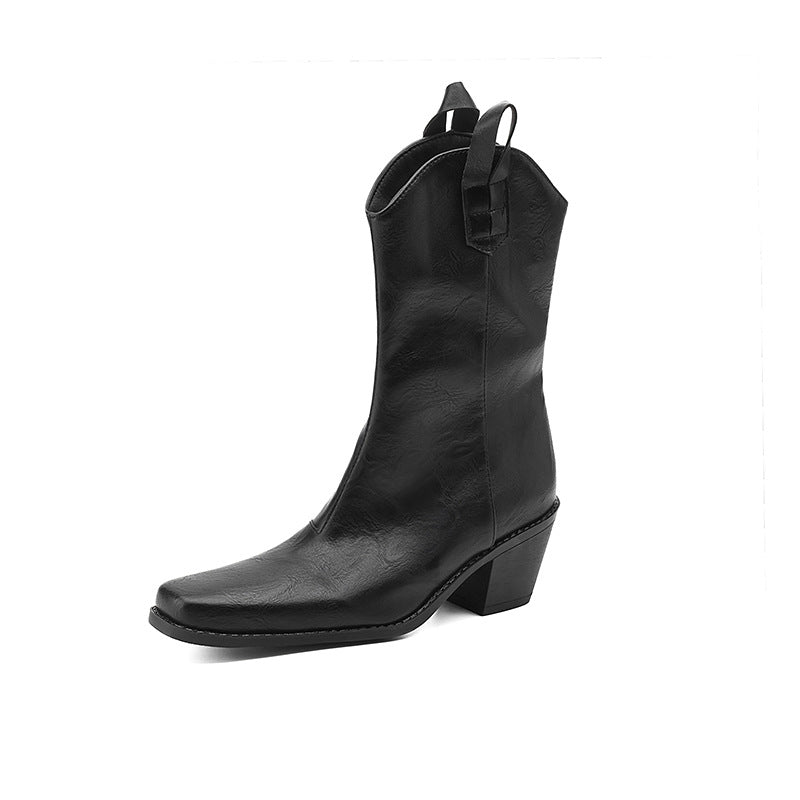 Orthopedic Balance Square-Toe Boots - Chunky Heel Comfort