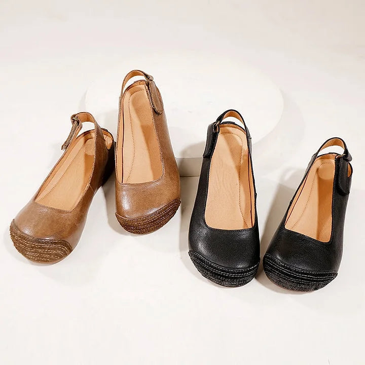 Elara | Handcrafted Leather Slingback Comfort Flats