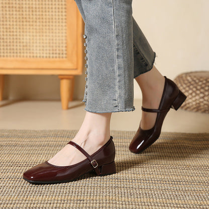 Orthopedic Balance French Low-Cut Pumps - Chunky Heel Comfort