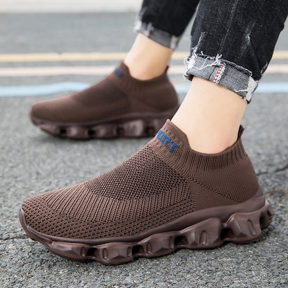 Orthopedic Air Sole Slip-On Sneakers – Breathable Knit Lightweight Comfort Walking Shoes