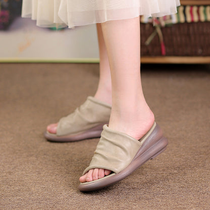 Uvellia | Women’s Orthopedic Soft Leather Comfort Slide Sandals