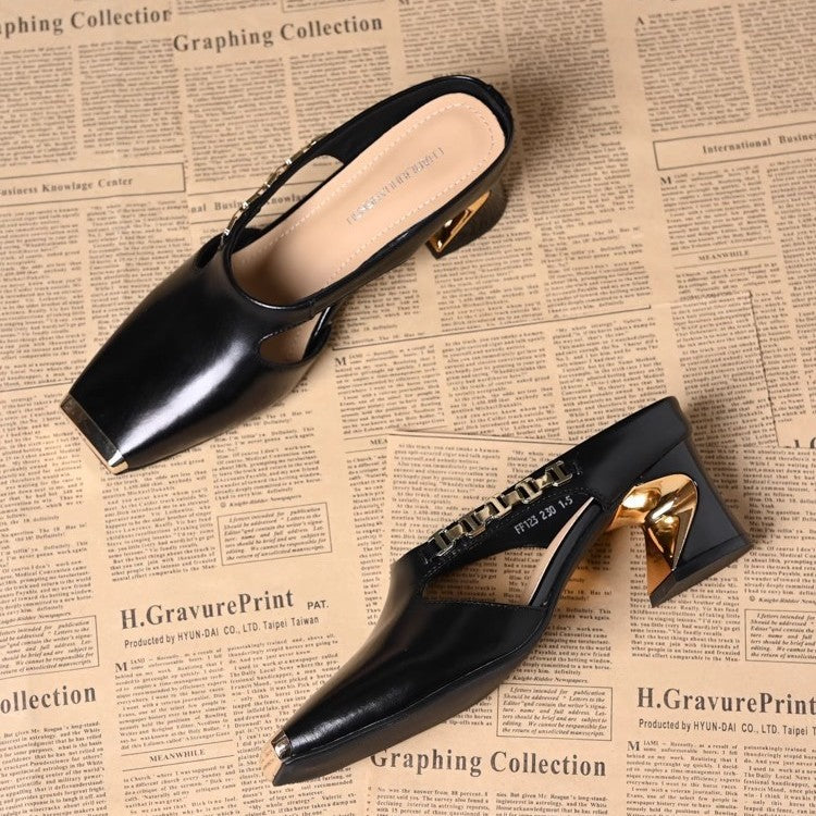 Orthopedic Balance | Square Toe Cutout Mule Heels