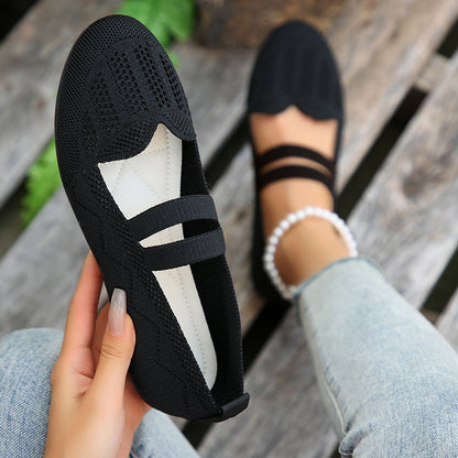 Orthopedic Balance Women’s Knit Mary Jane Flats – Breathable Lightweight Comfort Shoes
