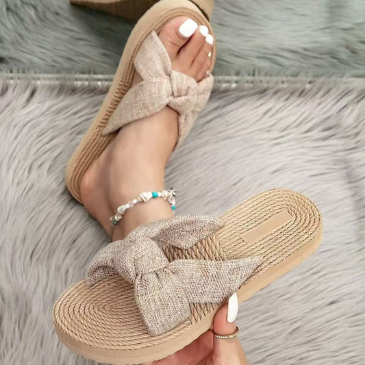 Orthopedic Balance Bohemian Bow Slip-On Flat Sandals