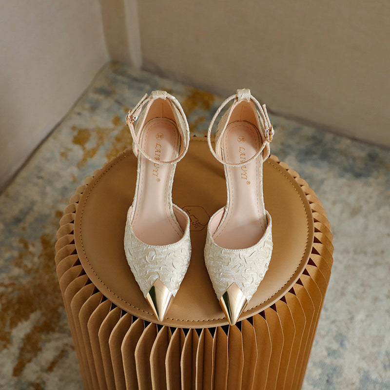 Orthopedic Balance | Pointed Toe Ankle Strap Stiletto Heels