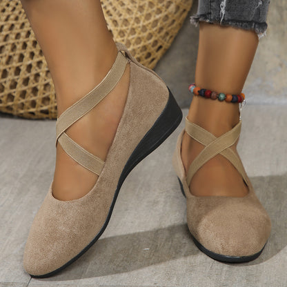Orthopedic Balance Cross Strap Comfort Flats – Stylish Support Everyday Shoes