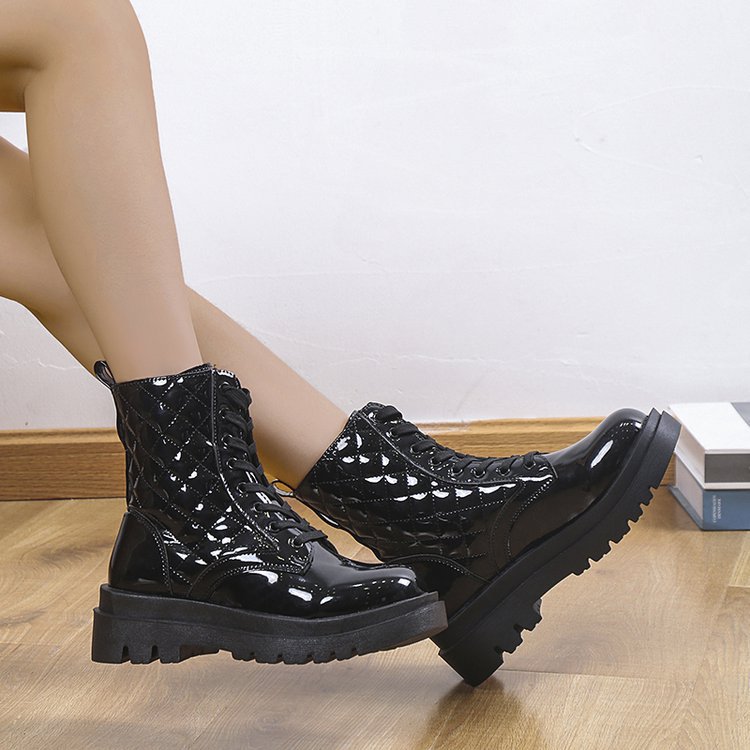 Orthopedic Balance Quilted Platform Boots - Thick Heel