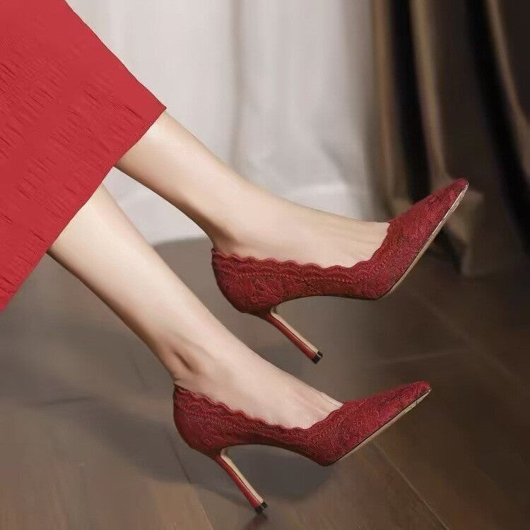 Orthopedic Balance Lace Heels - Elegant Support