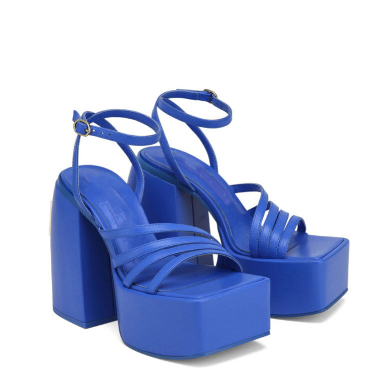 Orthopedic Balance Chunky Platform Ankle Strap High Heel Sandals