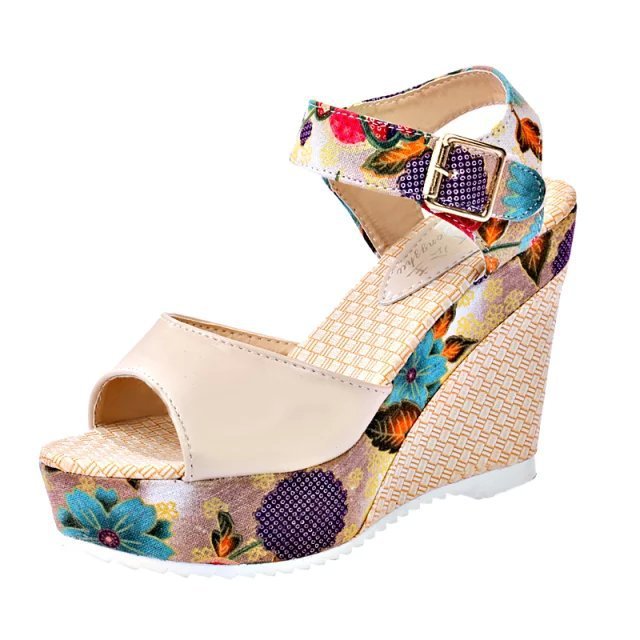 Orthopedic Balance Floral Heeled Sandals - Unique Elegance
