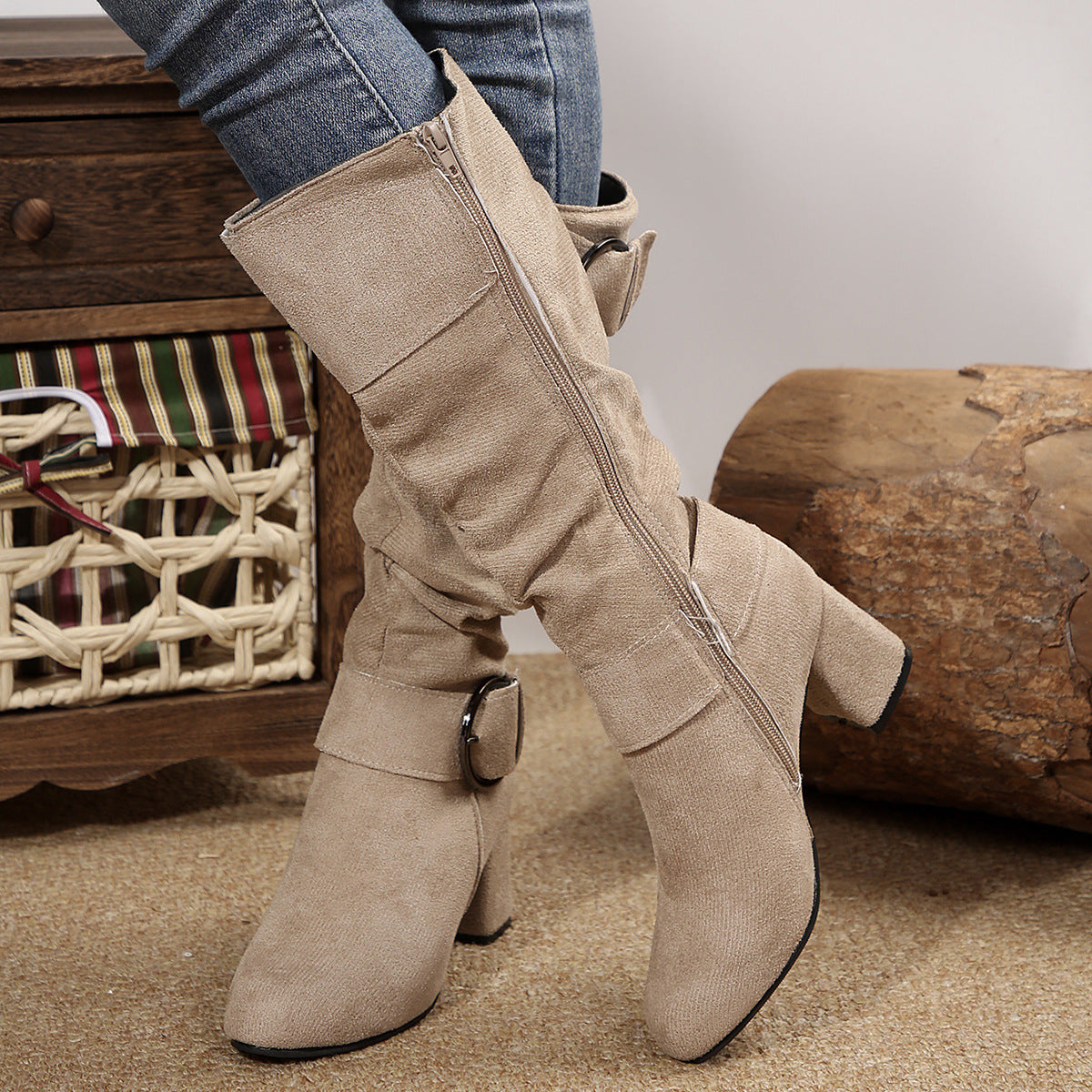 Orthopedic Balance Beltbuckle Boots - Chunky Heel Comfort