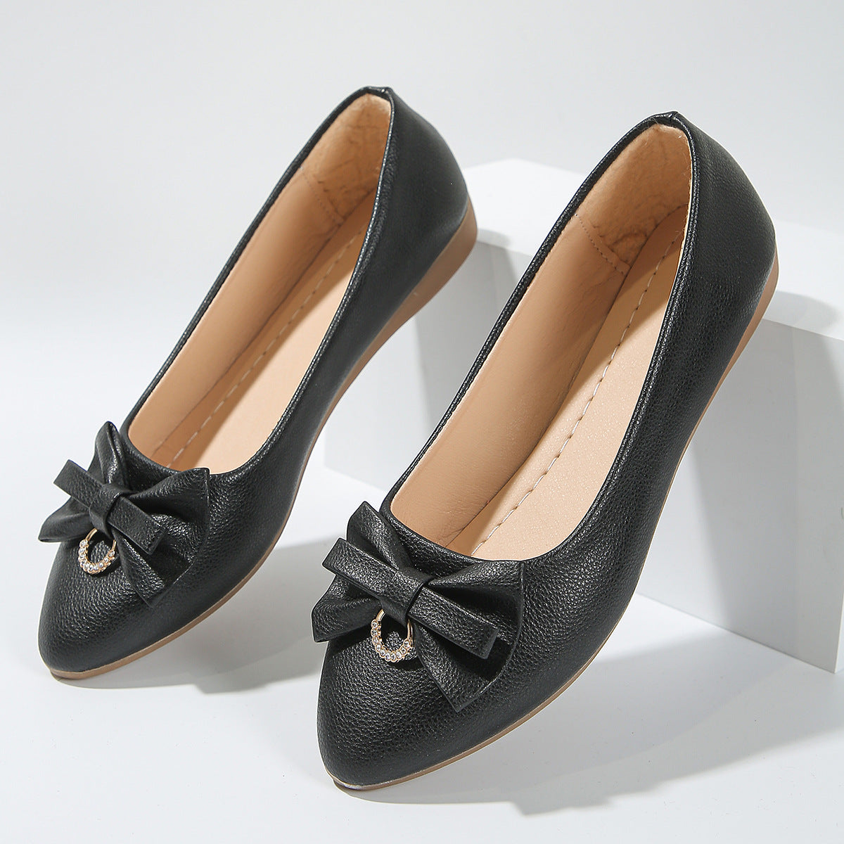 Orthopedic Balance Elegant Bow Flats – Classic Comfort Slip-On Shoes